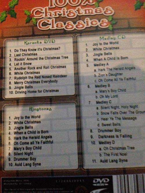 DVD - Christmad Karaoke DVD & CD 100% Christmas Classics