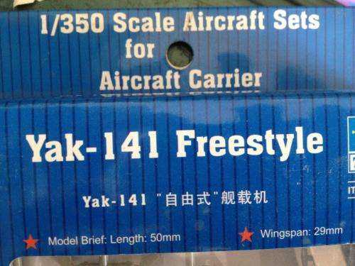 Trumpeter - Yak -141 Freestyle (Aircraft sets for Aircraft Carrier) 1:350 Scale - Plastic Model Kit