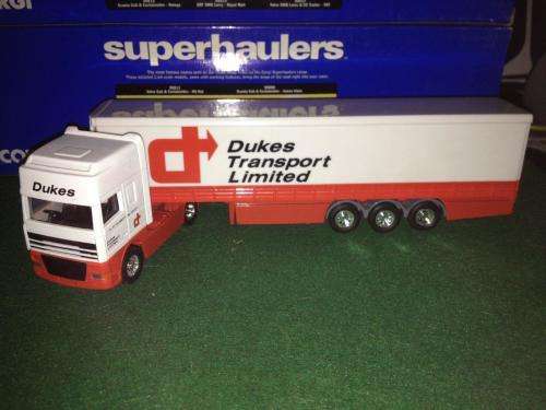 Corgi Super Haulers - Daf 95` Cab & Curtainside - Dukes Transport 1:64 Scale(NOS - New old Stock)