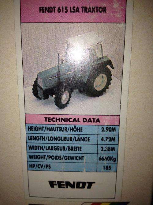 Britains - Fendt 615 LSA Tractor  - 1:32 Scale Made in England (NOS)