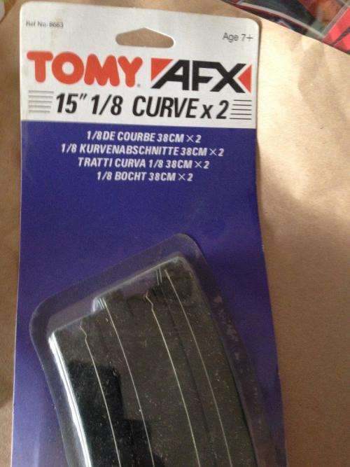 Tomy AFX 15" 1/8 Curve Track 2 in a blister pack Ref 8663 (NOS) - HO Scale