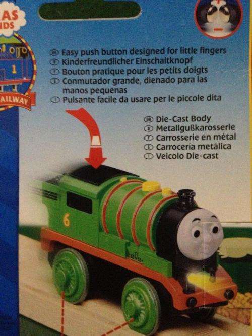 Thomas & Friends - Percy - Wooden Railway - Battery Operated with 1 x track piece