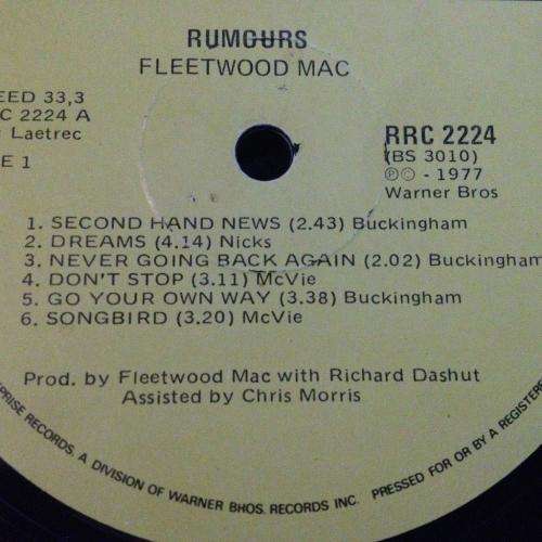 LP - Fleetwood Mac -  Rumours