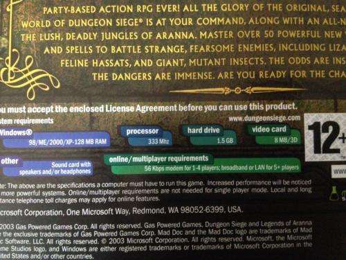 PC - Dungeon Siege - Legends of Aranna - Expansion includes Full Version of Dungeon Siege
