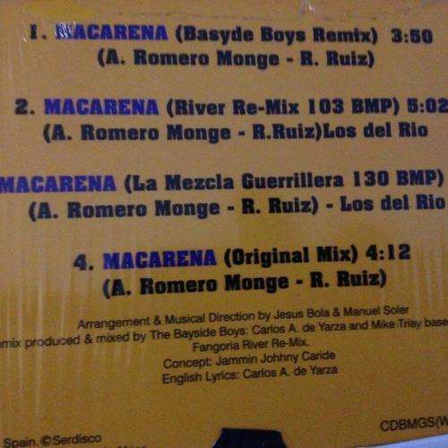 CD - The Bayside Boys - Los Del Rio - Macarena Remix