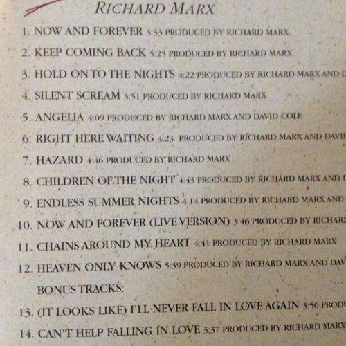 CD - Richard Marx - Ballads (Then, Now and Forever)