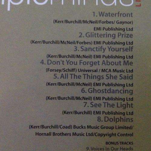 CD - Simple Minds - Live Volume 2  ( Released By The Sunday Express Newspaper)