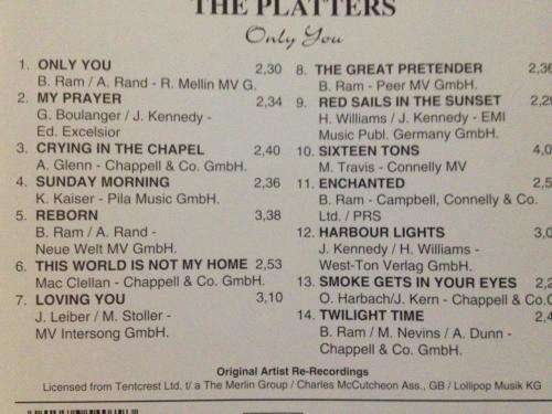 CD - The Platters - Only You
