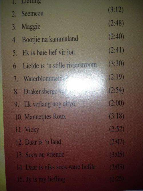 CD - Afrikaanse Liefdes Klavier Liedjies