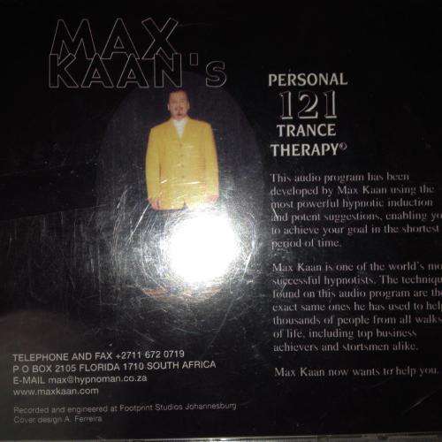 CD - Max Kaan`s - Stop Smoknig - Personal 121 Trance Therapy (NEW Sealed)