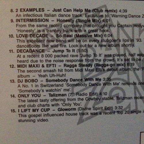 CD - Warning - Dance Zone - 15 Massive Club Remixes