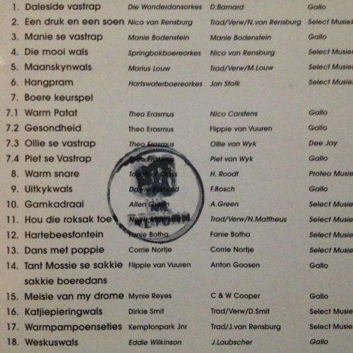 CD - Boeremusiek Fees Vol.1 18 Gewilde Treffers