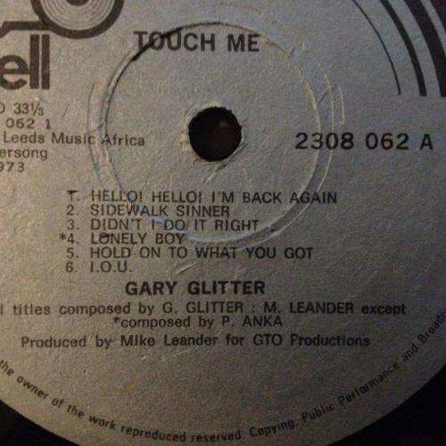 LP - Garry Glitter - Touch Me