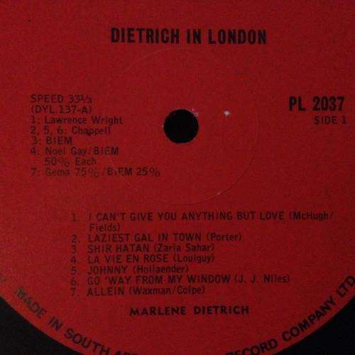 LP - Dietrich - In London