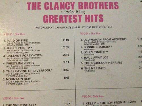 LP - The Clancy Brothers with Lou Killen - Greatest Hits