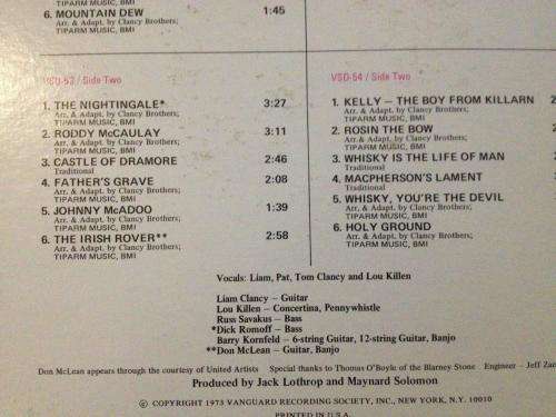 LP - The Clancy Brothers with Lou Killen - Greatest Hits