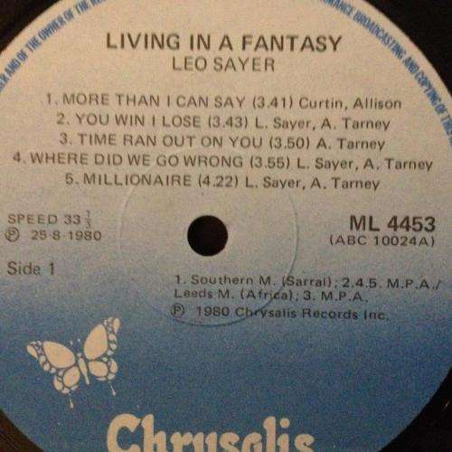 LP - Leo Sayer - Living in a Fantasy