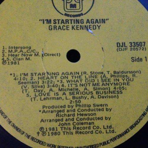 LP - Grace Kennedy - I`m Starting Again