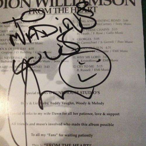 CD - Dion Williamson  From The Heart (signed)