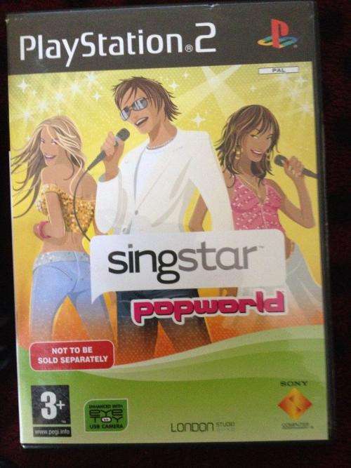 PS2 - Official Sony Singstar Microphones with USB adaptor + Singstar Popworld