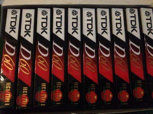 Cassette - Box of 10 TDK D-60 Dynamic Cassettes Low Noise High Output (New Sealed)