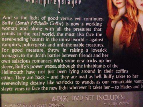DVD - Buffy The Vampire Slayer - Season Seven