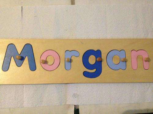 `Morgan` Wooden name set 42cm x 11cm