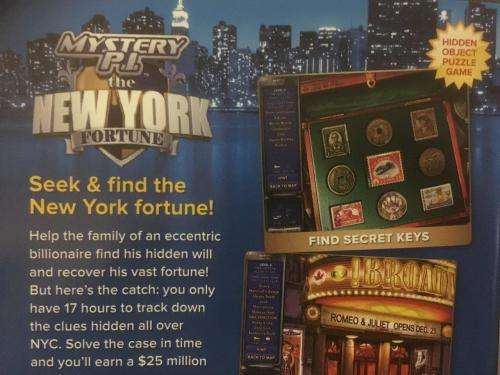 PC - Mystery P.I - The New York Fortune - Hidden object Game -