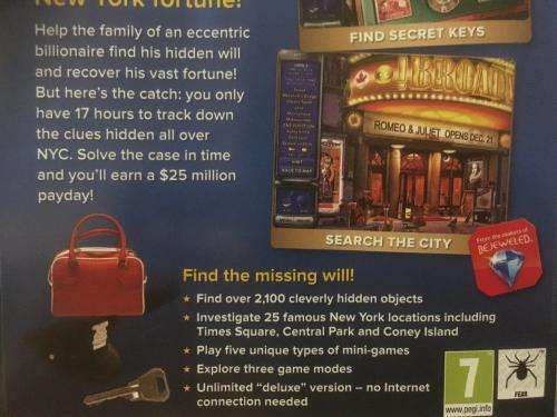 PC - Mystery P.I - The New York Fortune - Hidden object Game -