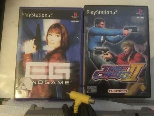 PS2 - G-Con45 Light Gun Time Crisis II & Engame Bundle - See description