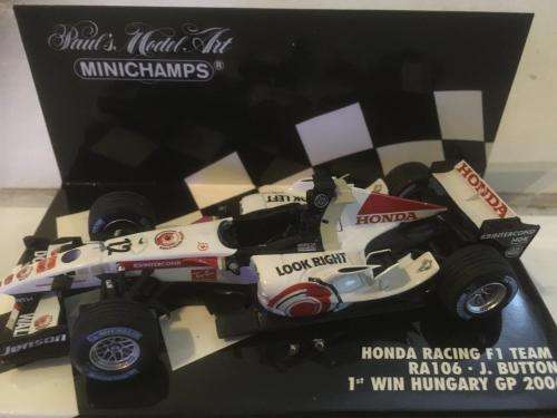 MiniChamps - Honda racing F1 Team RA106 J.Button 1st Win Hungary GP 2006 1:43 Scale Ltd ed 7344pcs