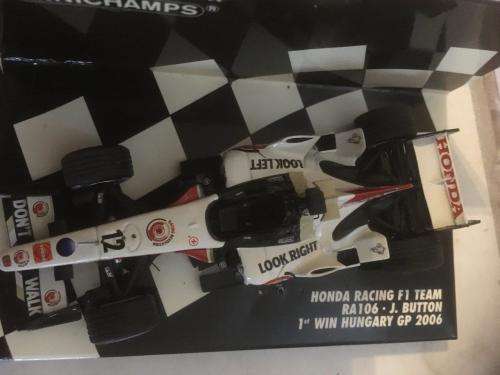 MiniChamps - Honda racing F1 Team RA106 J.Button 1st Win Hungary GP 2006 1:43 Scale Ltd ed 7344pcs