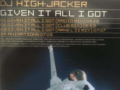 CD - DJ High-Jacker - Given It All I Got (Single)