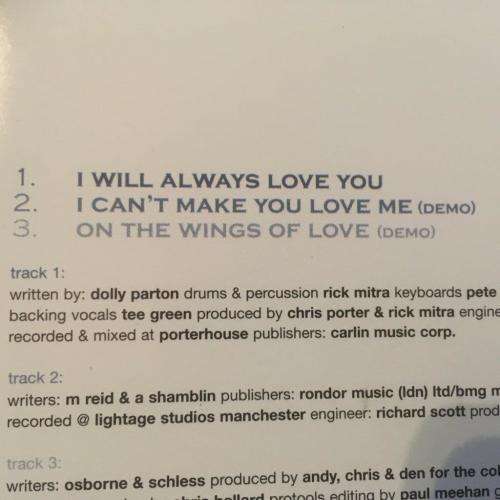 CD - Rik Waller - I Will Always Love You (Single)