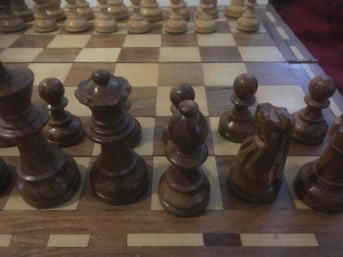 Ulbrich Wooden Chess set, carry case and fold away wooden board