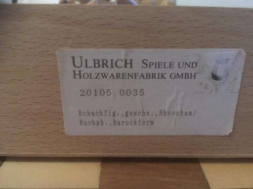 Ulbrich Wooden Chess set, carry case and fold away wooden board