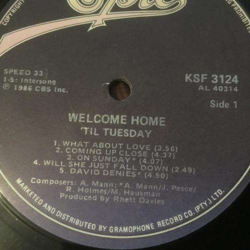 LP - 'Til Tuesday - Welcome Home