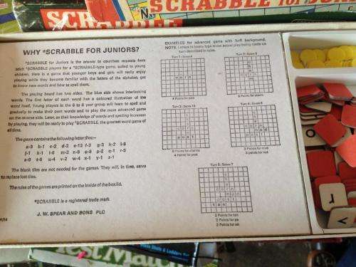Vintage Scrabble for Juniors - Made in England - Spears Games