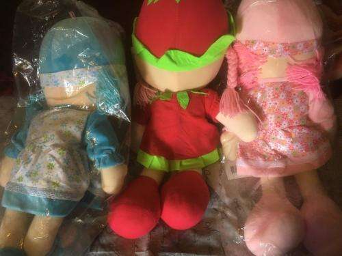 3 x Large Caramele Rag Dolls "be my friend" - Prima Toys (2 new sealed) +- 60cm