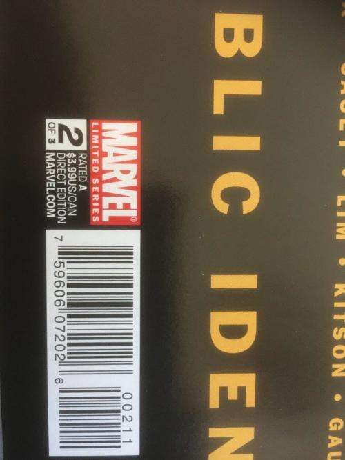 Marvel Iron Man 2 Public Identity 1,2 and 3 of 3  Rated A Direct Edition in packet