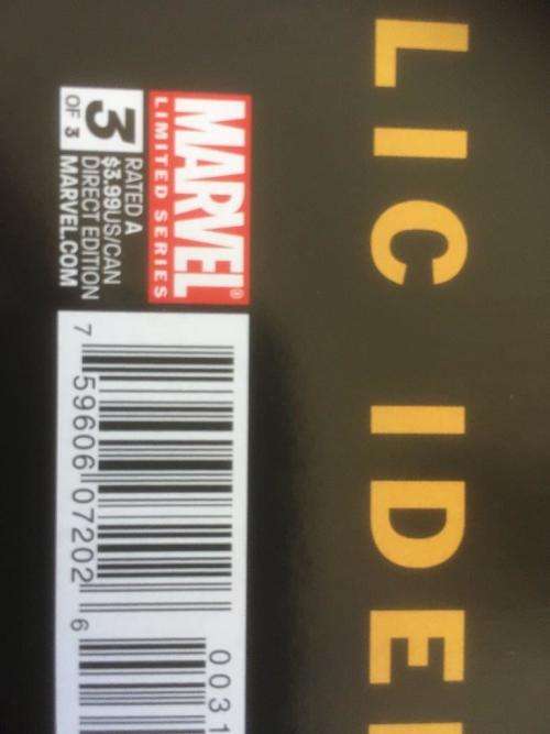 Marvel Iron Man 2 Public Identity 1,2 and 3 of 3  Rated A Direct Edition in packet
