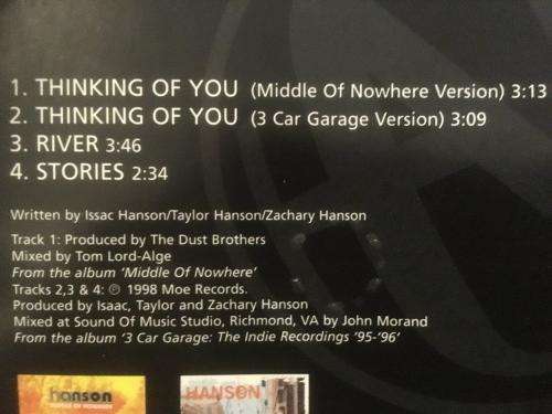 CD - Hanson - Thinking of You (Single)