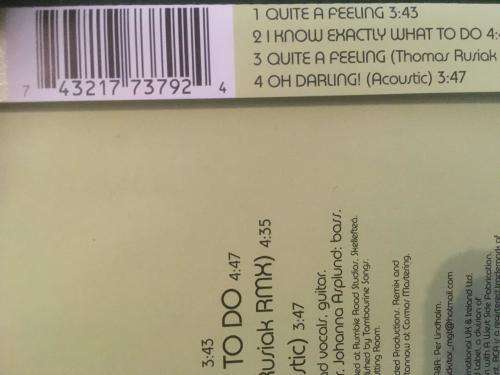 CD - Sahara Hotnights - Quite A Feeling (Single)