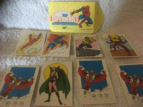 Very Scarce 7 x The SuperHeroes Swop Sensation - Marvel Comics 1982 in original packet