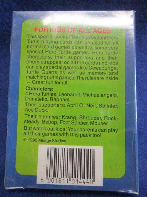 Teenage Mutant Hero Turtles Playing Cards 1990 Mirage studios - Very Collectable TMNT