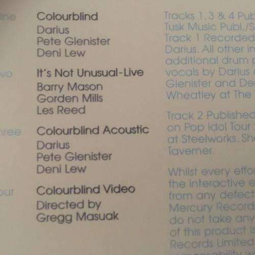 CD - Darius - Colourblind (Single)
