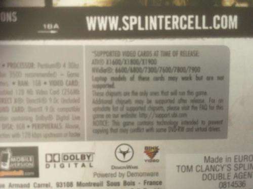 PC - Tom Clancy`s Splinter Cell Double Agent Super Hits