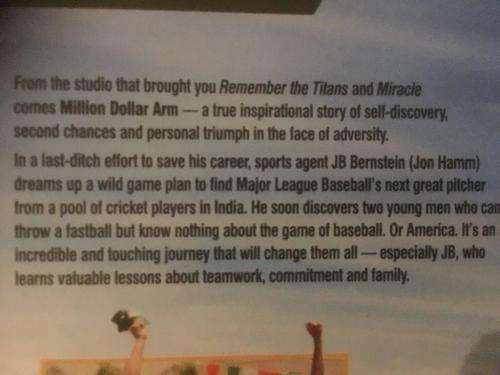 DVD - Million Dollar Arm - Based on a true story - Jon Hamm