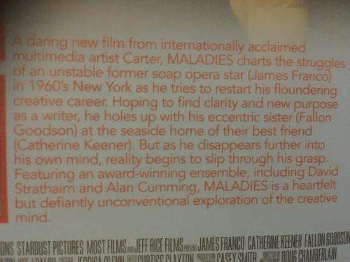 DVD - Maladies - James Franco Catherine Keener