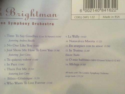 CD - Sarah Brightman - Time To Say Goodbye